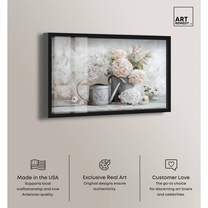 Can and White Blooms Shadowbox by Art Remedy