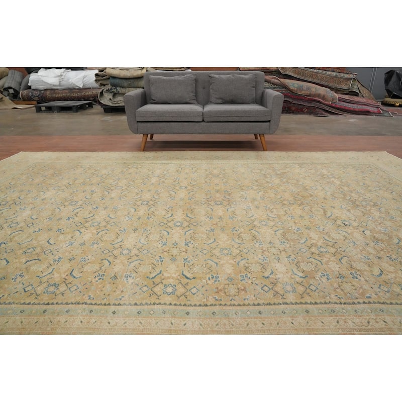 Hand Knotted Oriental 100% Wool Carpet Traditional All-Over Oranges & Rust Mahal Area Rug - 13' 5'' X 9' 5''