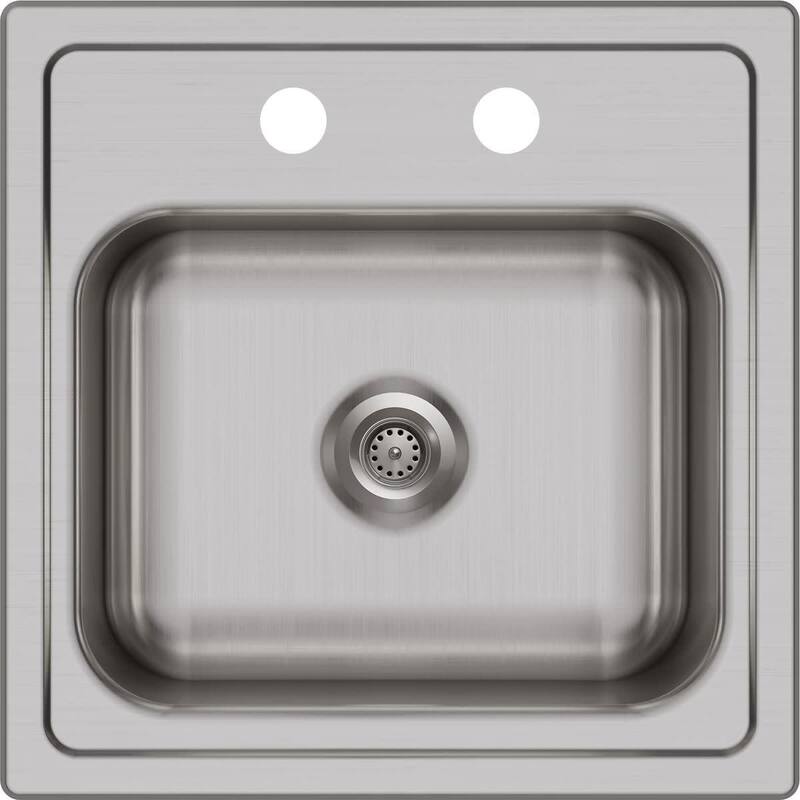 Elkay Dayton 15" Drop In Single Basin Stainless Steel Kitchen Sink - Stainless Steel
