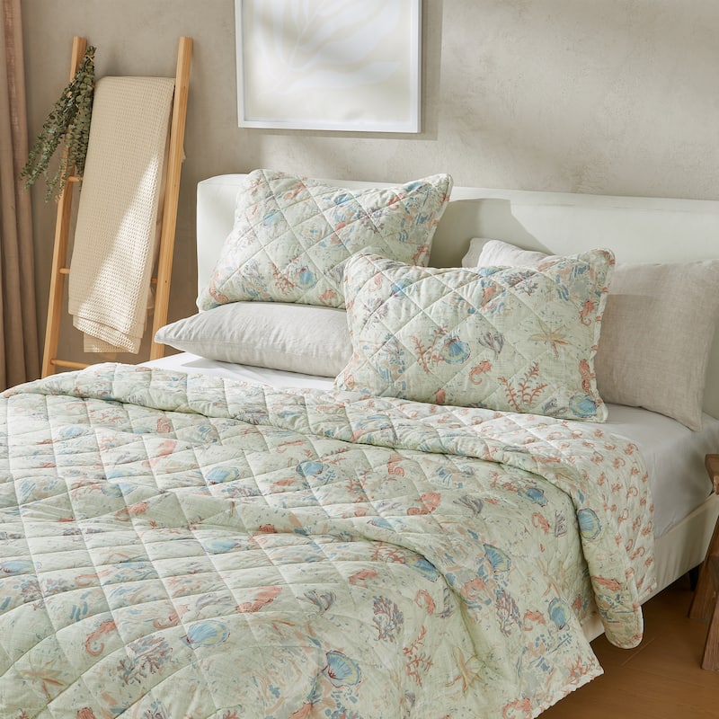 Patina Vie Maison Reversible Vintage Coastal Quilt Set