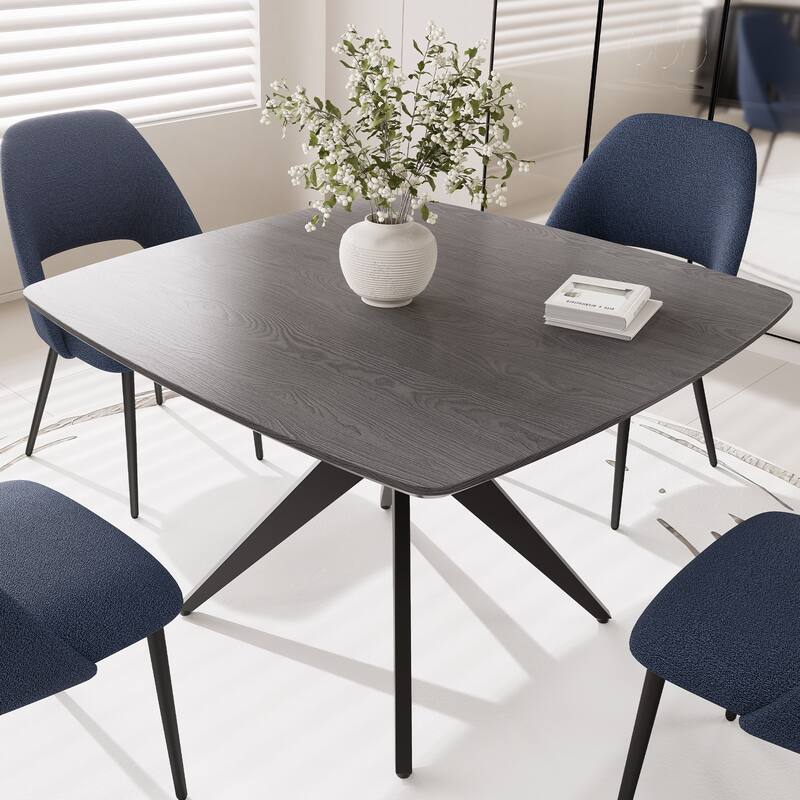 Modern Square Dining Table for 2-4, Small Kitchen Table with Metal Legs