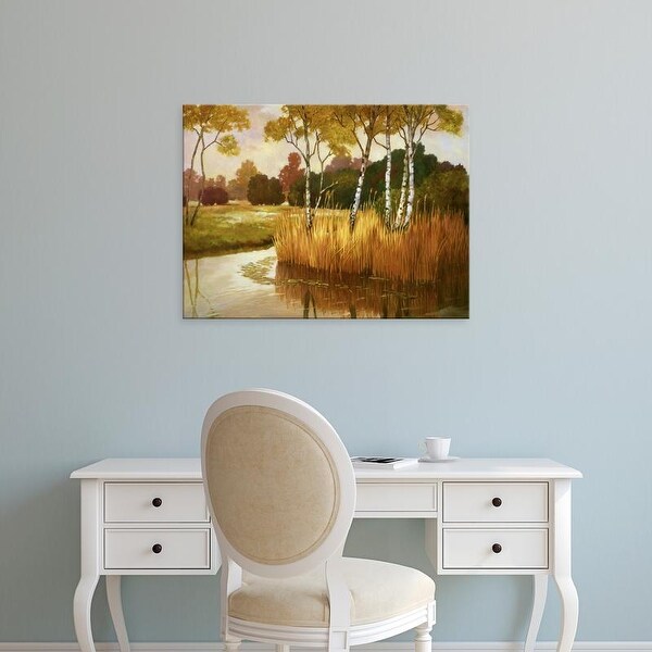 Easy Art Prints Graham Reynolds's 'Reeds, Birches & Water II' Premium Canvas Art