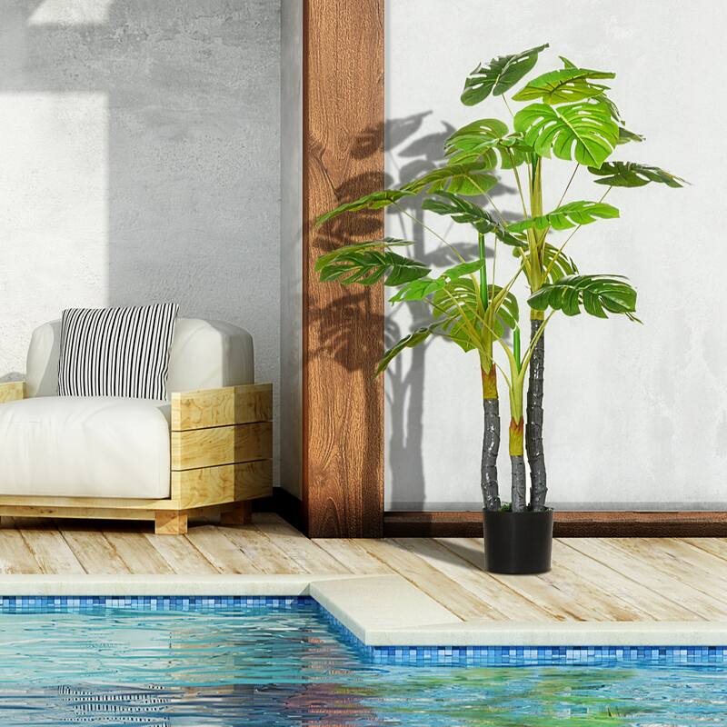 4FT Artificial Monstera Tree, Faux Decorative Plant in Nursery Pot