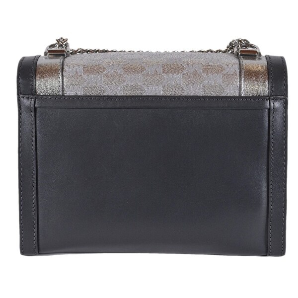 whitney large metallic logo jacquard convertible shoulder bag