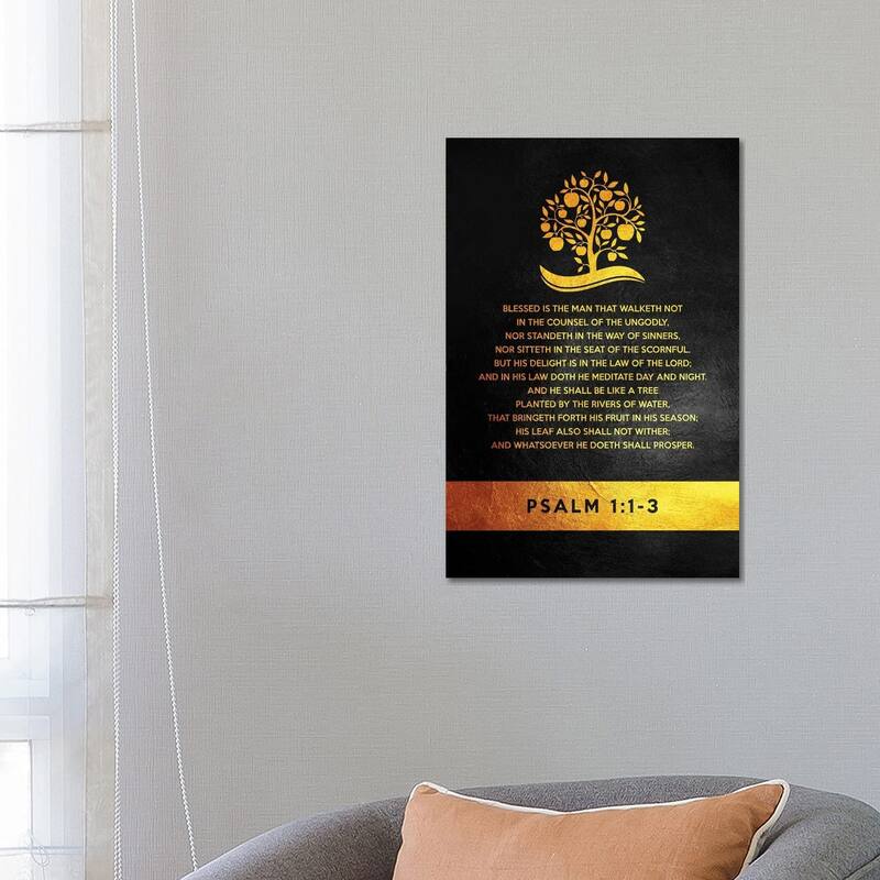 iCanvas "Psalm 1_1-3 Bible Verse" by Adrian Baldovino Canvas Print - 26x18x1.5