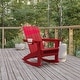 preview thumbnail 16 of 42, Commercial All-Weather Rocking Adirondack Chair with Swiveling Cupholder Red