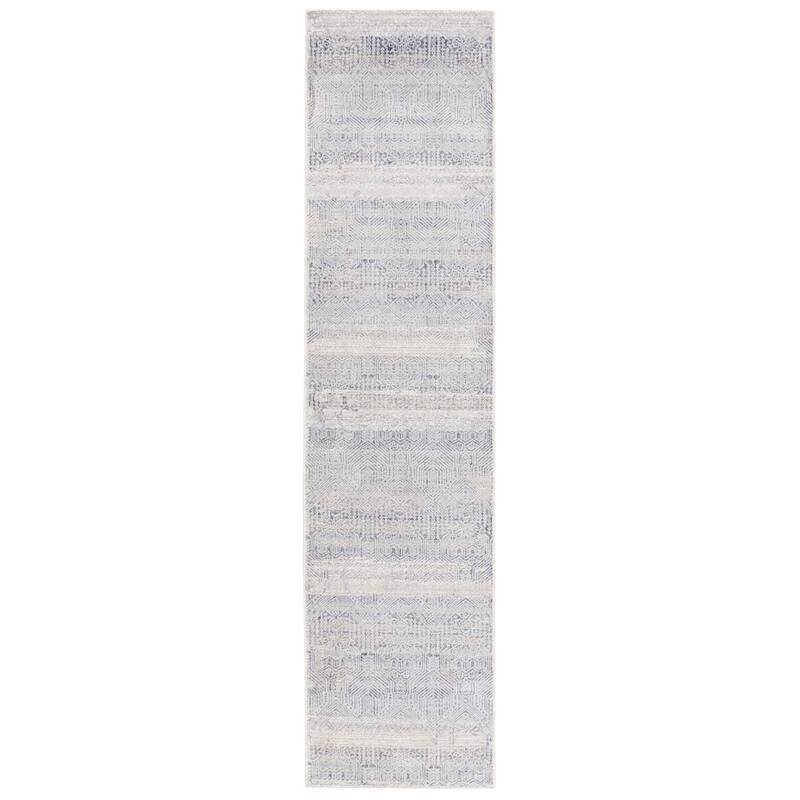 Martha Stewart by SAFAVIEH Solenne Modern Rug - Light Grey/Beige - 2' 6" x 10'