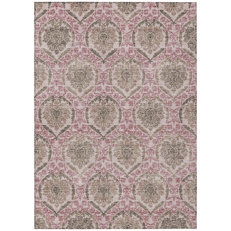 HomeRoots Medallion Transitional Rectangle Outdoor Rug