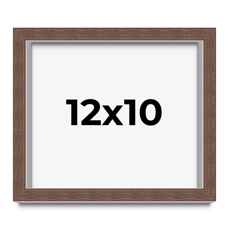12x10 Shadow Box Frame Brown | 1.125 inches Deep Real Wood Rustic