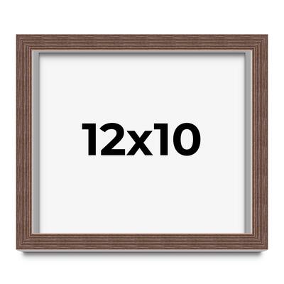 12x10 Shadow Box Frame Brown | 1.125 inches Deep Real Wood Rustic