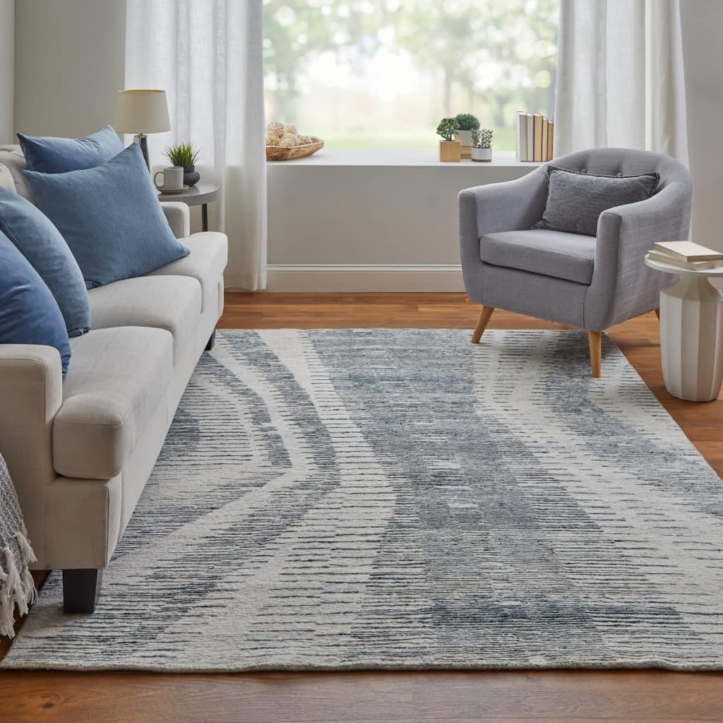 Grand Bazaar Evie Hand Knotted Abstract Modern Area Rug