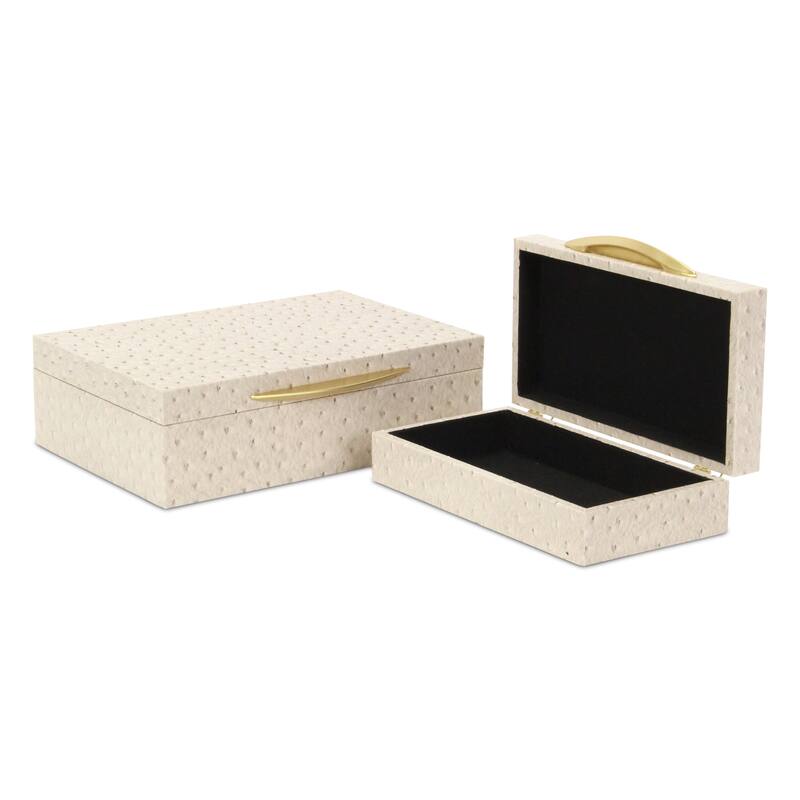 Canorus Faux Ostritch Pattern Rectangular Box Set