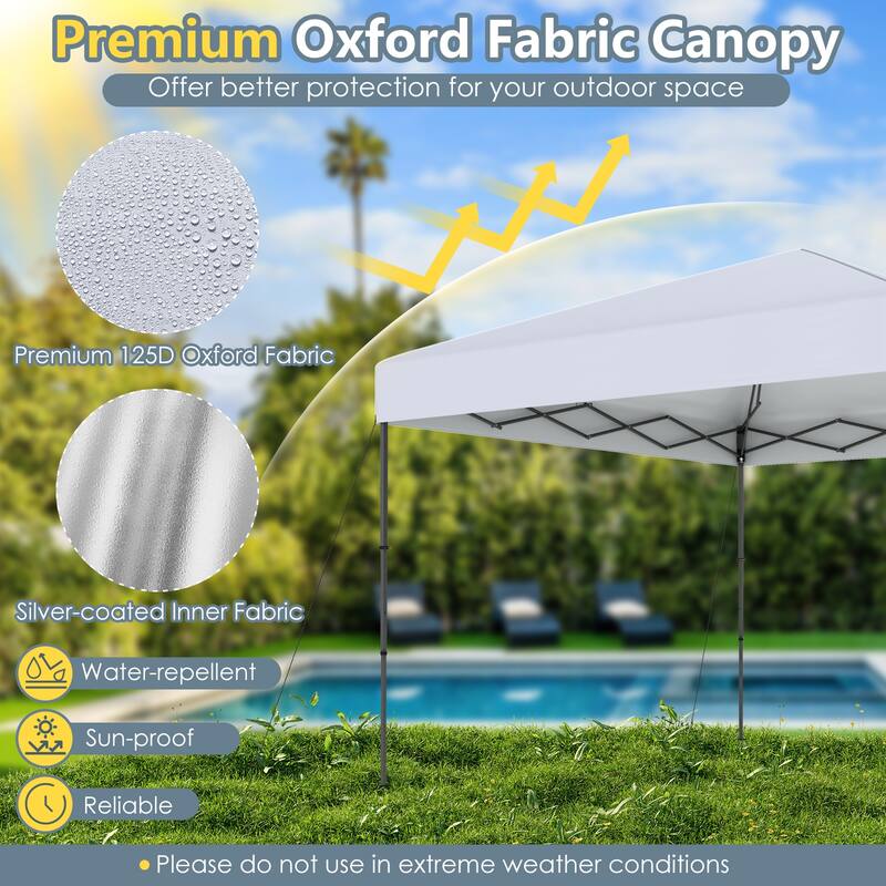 Gymax 10 X 10 FT Pop up Canopy Tent w/ Portable Carrying Bag 8 Stakes