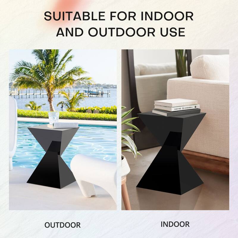 Modern Acrylic Accent End Table, Outdoor Side Tables - 18.11"H x 12.6"W x 12.6"L