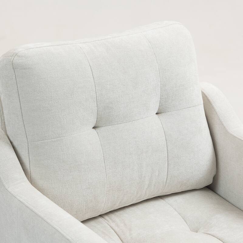 Accent Comfy Chenille Chair w/USB charging port,High-support Sponge,Wide Backrest, Upholstered Arm Chair w/Side Storage