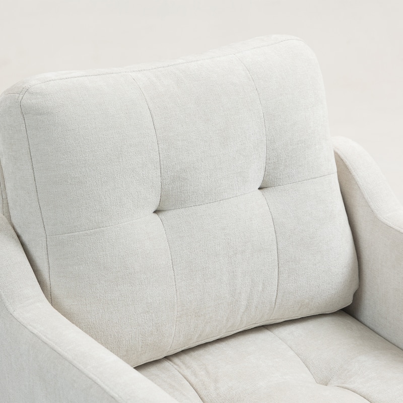 Retro Chenille Accent Sofa Chair with USB Charging Port