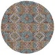 preview thumbnail 13 of 13, SAFAVIEH Handmade Aspen Agita Bohemian & Eclectic Tribal Wool Rug 6' Round - Blue/Gold - Round