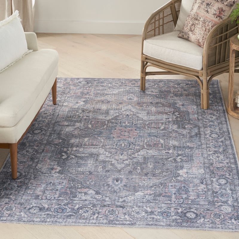 New Concept Washables Persian Boho Machine Washable Area Rug
