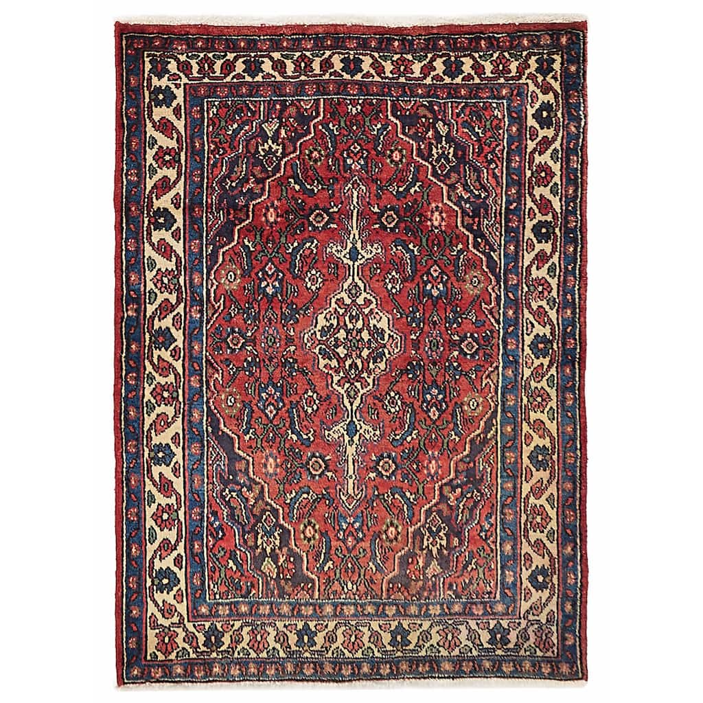 ECARPETGALLERY Hand-knotted Andelz Red Wool Rug - 3'7 x 5'0