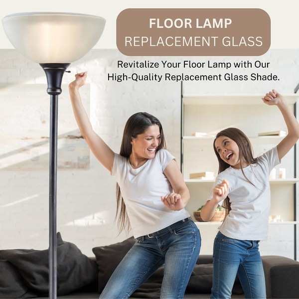LIGHTACCENTS Glass Lamp Shade Replacement for Floor Lamp Frosted Glass Lamp Shade for Floor Lamps Glass Lamp Shade Floor Lamp Shade Replacement