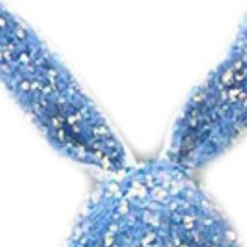 HomeRoots 20" Blue and White Fabric Bunny Rabbit Sitting Gnome - 4.5' X '20.1' X '5.9