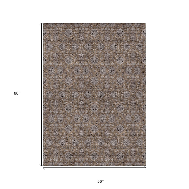 HomeRoots Floral Transitional Rectangle Outdoor Rug