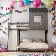 preview thumbnail 1 of 47, Playhouse-inspired Style Twin Over Full Wooden Bunk Bed,Loft Bed with Playhouse,Farmhouse, Ladder, Slide and Guardrails Antique Gray