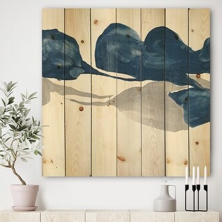 Designart 'Gouache Sapphire on Gray III' Modern & Transitional Print on ...
