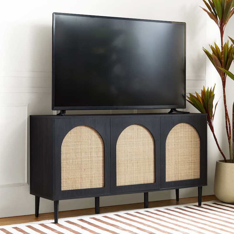Ulysses Farmhouse Storage Rattan Sideboard with Adjustable Shelves by HULALA HOME