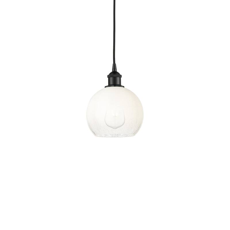 Innovations Lighting 616-1P-11-8 Brookhaven Globe Pendant Brookhaven - Matte Black / Opal