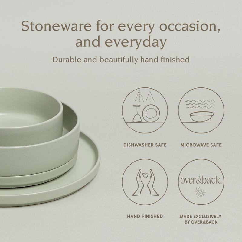 over&back Stackable Semi-Matte Stoneware Dinnerware
