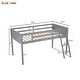 preview thumbnail 14 of 26, Wood Low Loft Bed with Ladder, Ladder Can Be Placed on the Left or Right