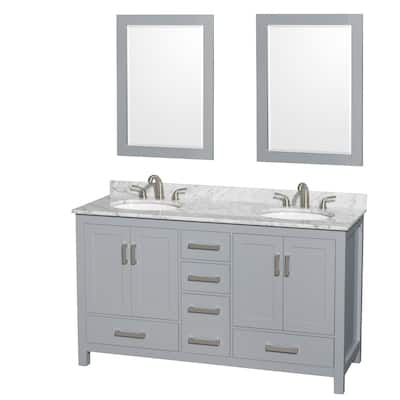 Wyndham Collection WCS141460DUNOM24 Sheffield 60" Free Standing Double
