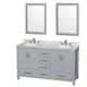 Option Gray / White Carrara Marble Top / Brushed Chrome