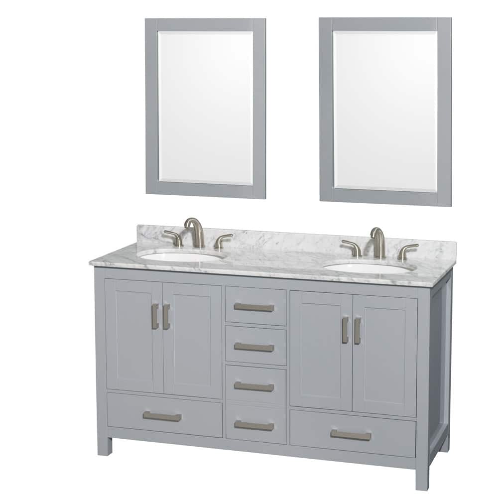 Wyndham Collection WCS141460DUNOM24 Sheffield 60" Free Standing Double