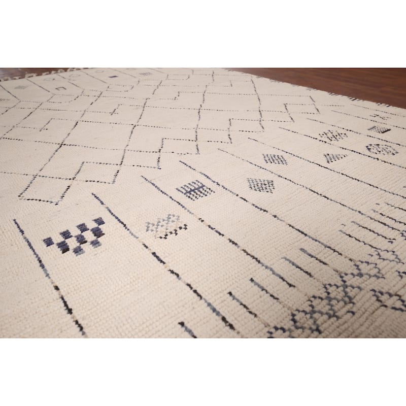 Earth Tone Moroccan Area Rug Hand-Knotted Wool Carpet - 6'0"x 9'7"