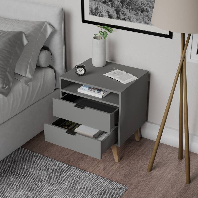 Kappesberg Denver 2-Drawer Nightstand (set of 2) - for Bedroom