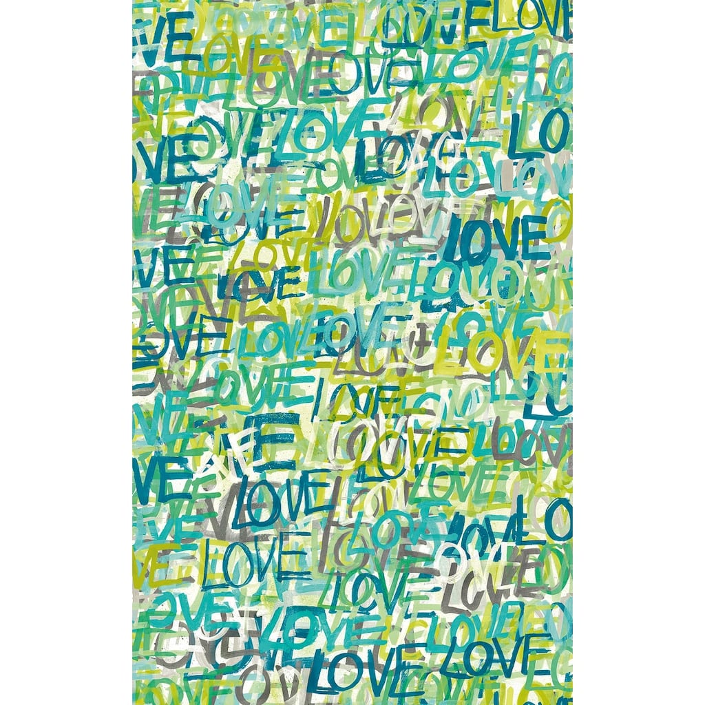 Indio Teal Love Scribble Wallpaper