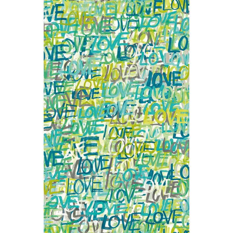 Indio Teal Love Scribble Wallpaper