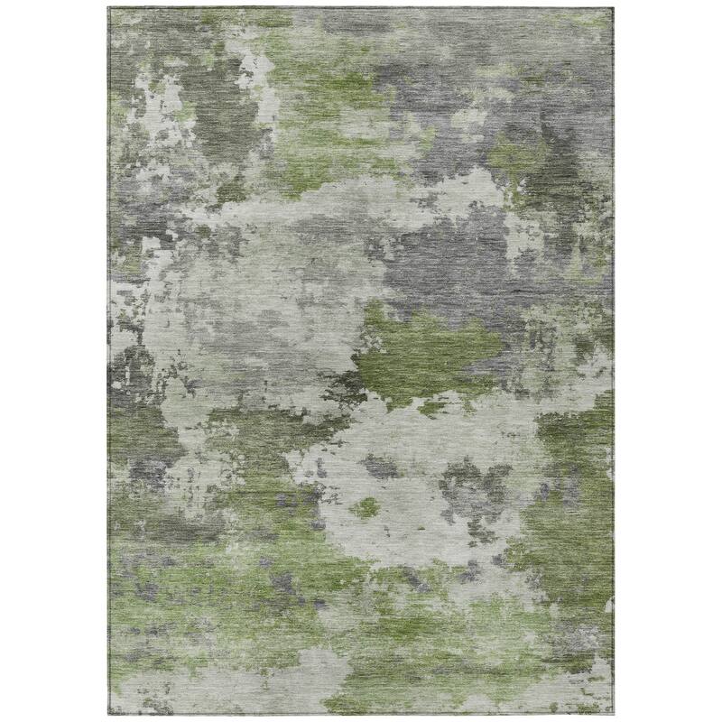 Machine Washable Indoor/Outdoor Abstract Blend Chantille Rug
