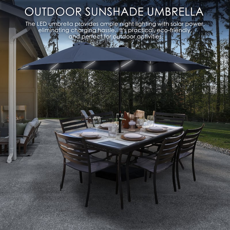 Kozyard Butterfly 15' Outdoor Patio Double-Sided Aluminum Umbrella