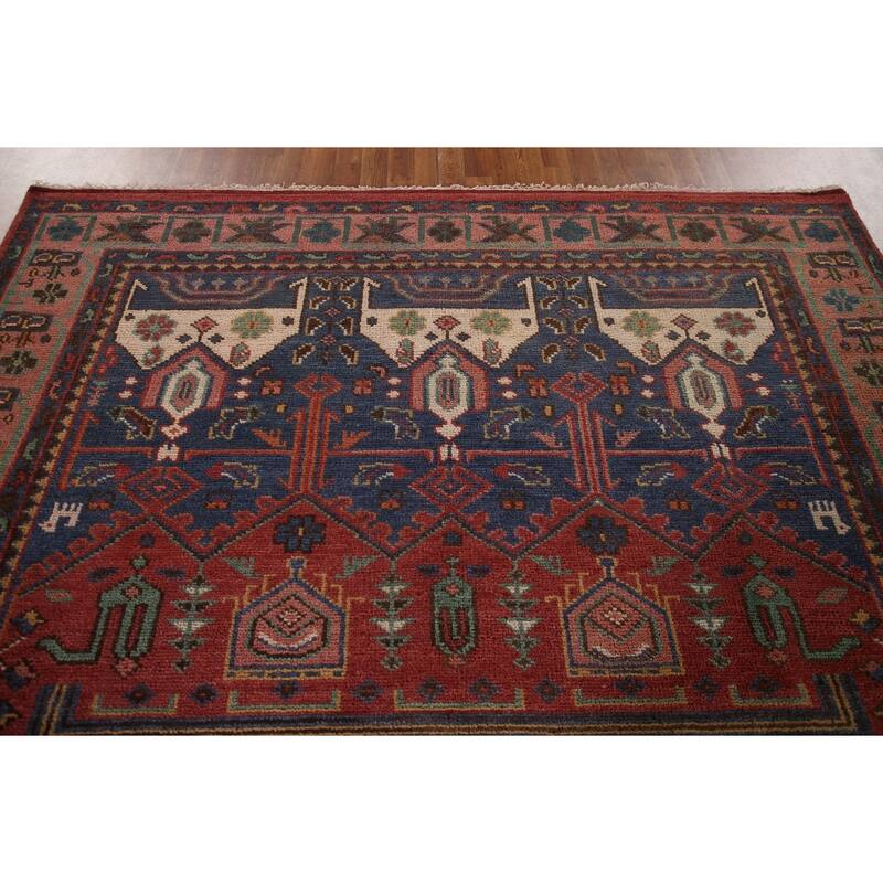 Geometric Sirjan Oriental Area Rug Handmade Wool Carpet - 8'0"x 10'2"