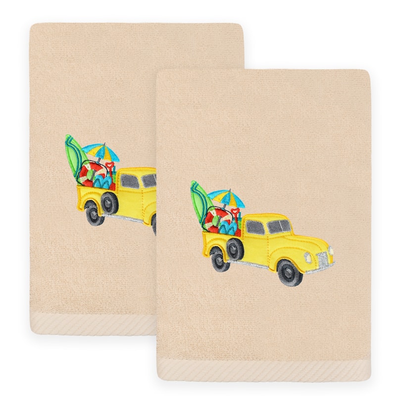 Authentic Hotel and Spa Summer Truck Hand Towels (Set of 2) - Sand
