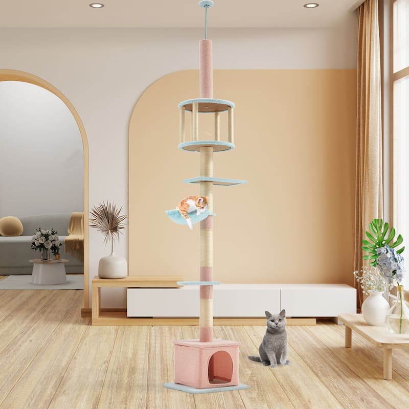Sunflower Cat Tree, Multi-Functional Cozy Cat Tower, Cat Condo for Indoor Cats