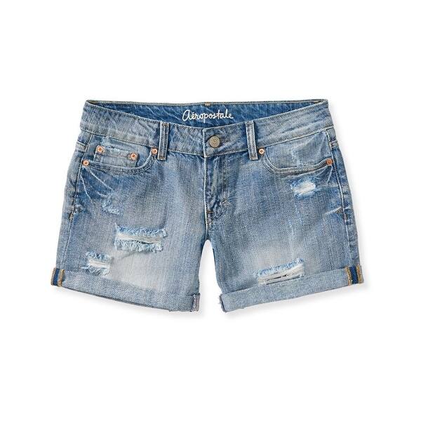 Shop Aeropostale Womens Boyfriend Casual Denim Shorts Blue 000