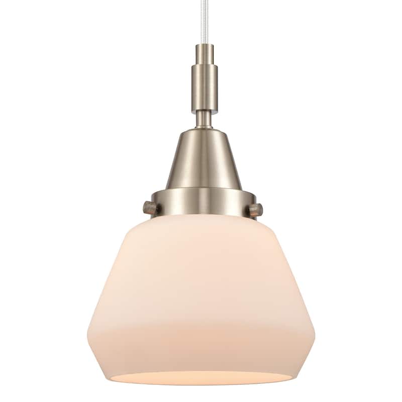 Innovations Lighting 447-1P-G171 Fulton 7" Wide Mini Pendant with - Brushed Satin Nickel