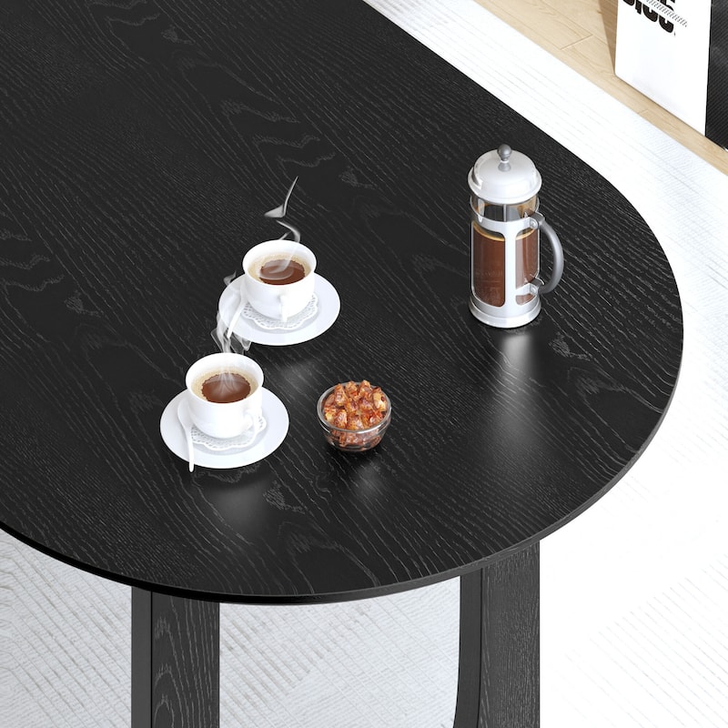 Solid Wood Dining Table Oval Kitchen Tables with Arched Legs Modern for Dining Room