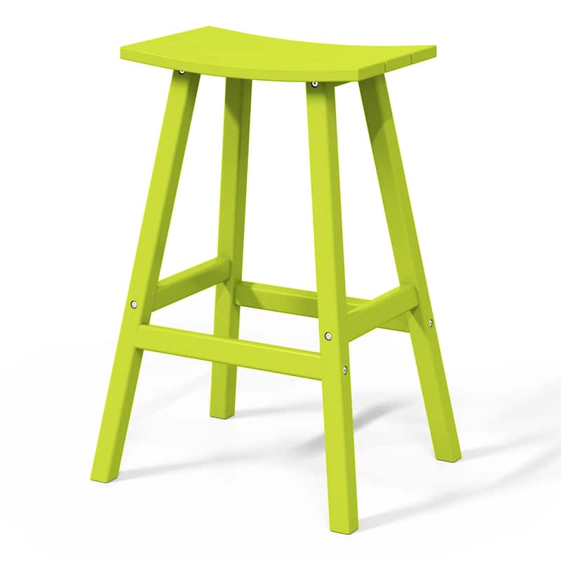 Laguna Hdpe All Weather Outdoor Patio 29" Saddle Seat Bar Stool (Set Of 2)