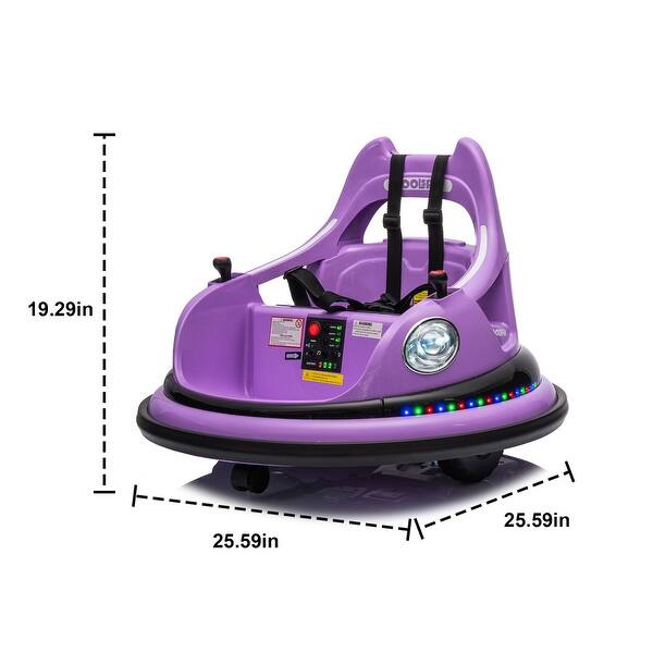 dimension image slide 0 of 3, Christmas Gift 12V Bumper Car for Kids with Parent Remote, Five-Point Safety Harness, and Music Player