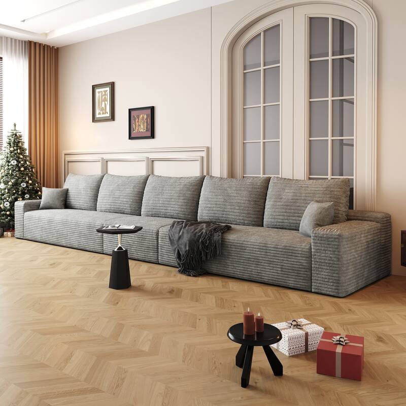 168" Cloud Sectional Couch with Deep Seat, No Assembly Required